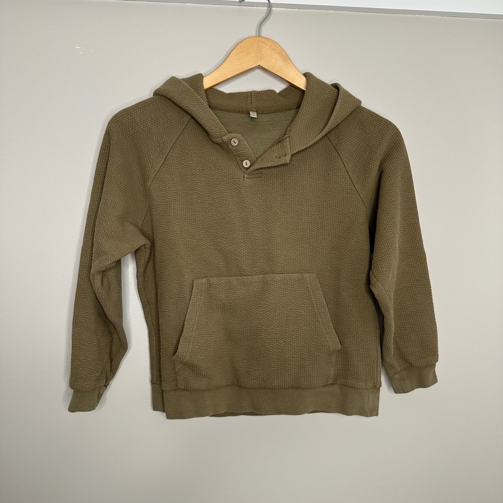 Rylee + Cru Olive Green‎ Textured Knit Hoodie Girl's 8 9 Years Casual Basic